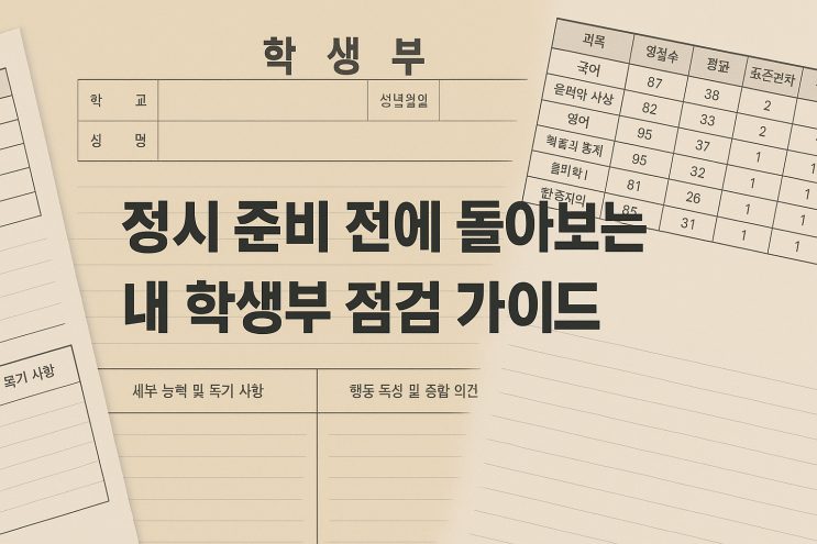  정시 준비 전에 돌아보는 내 학생부 점검 가이드