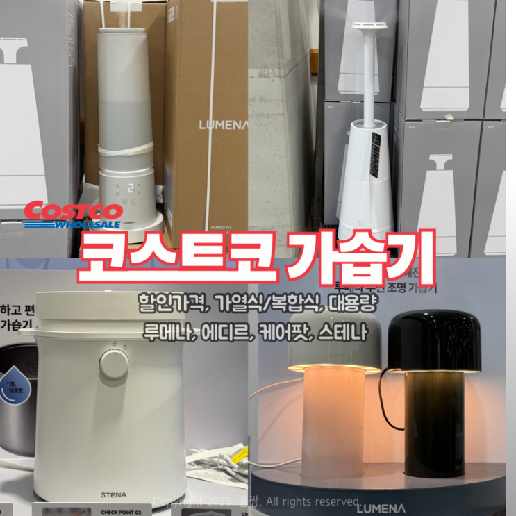  코스트코 가습기 할인 가격 추천 (가열식, 복합식, 대용량, 루메나, 에디르, 케어팟, 스테나)