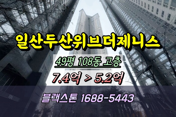  일산두산위브더제니스 경매 49평 108동 고층