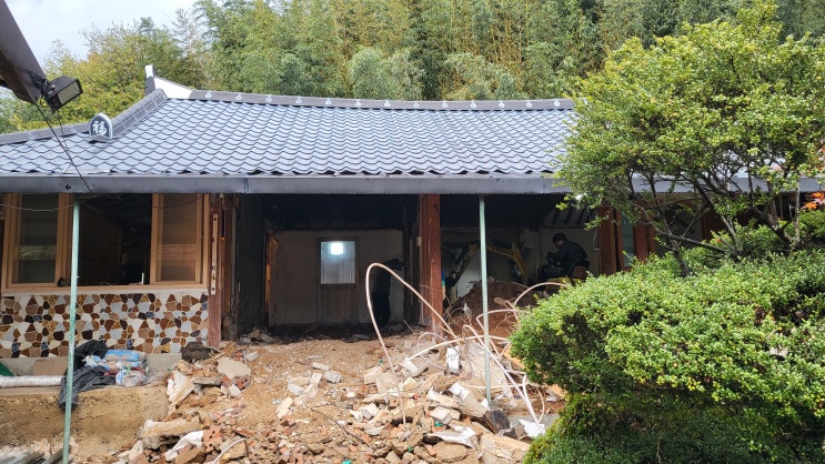  광주 한옥 H 빔 보강 디딤인더스트리 남평 목조주택 H 빔 보강 현장 시공 과정입니다.