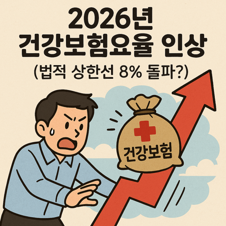  2026년 건강보험요율 인상 전망 장기요양보험료 폭탄 및 직장인 실수령액 계산 (법적 상한선 8% 돌파?)