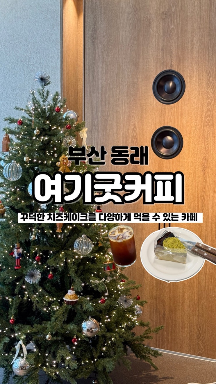 다양한 맛의 꾸덕한 치즈케이크를 맛볼 수 있는 동래 크리스마스 카페 여기굿커피