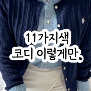 폴로 꽈배기 가디건 여성-폴로 케이블 니트 가디건 11가지 색깔 코디
