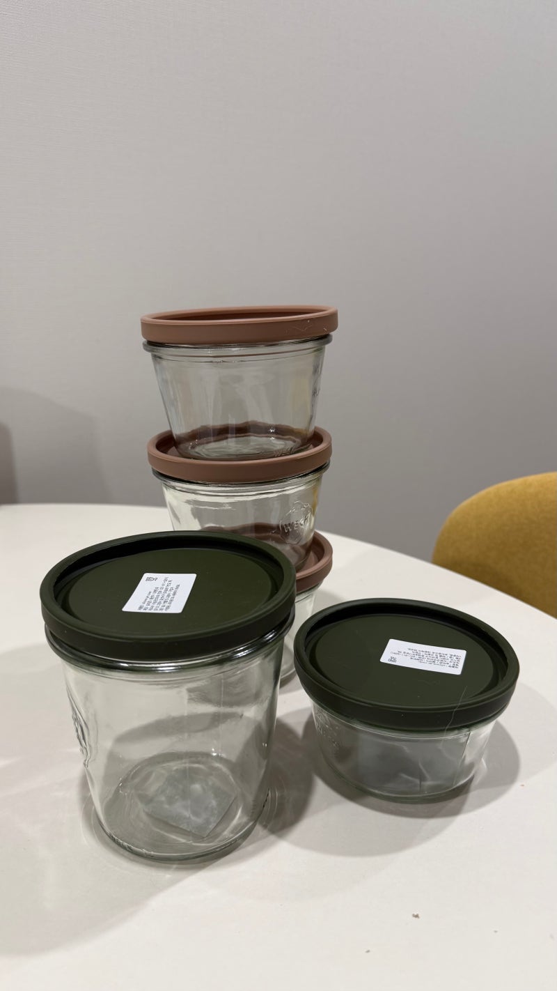 WECK 유리용기 몰드 구매 후기 ; 웩 유리용기 290ml 370ml 580ml 밀폐용기 실리콘뚜껑