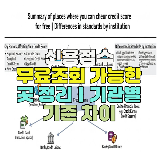  신용점수 무료조회 가능한 곳 정리｜기관별 기준 차이