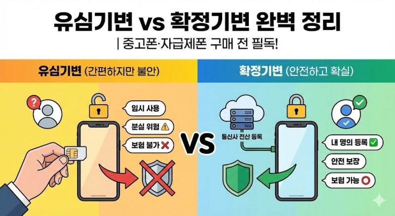 SKT KT LGT 유심기변 vs 확정기변 차이 총정리｜중고폰·자급제폰 구매 전 꼭 알아야 할 이유 (202....