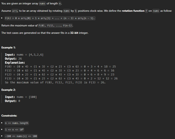  JAVA_LeetCode 396_Rotate Function