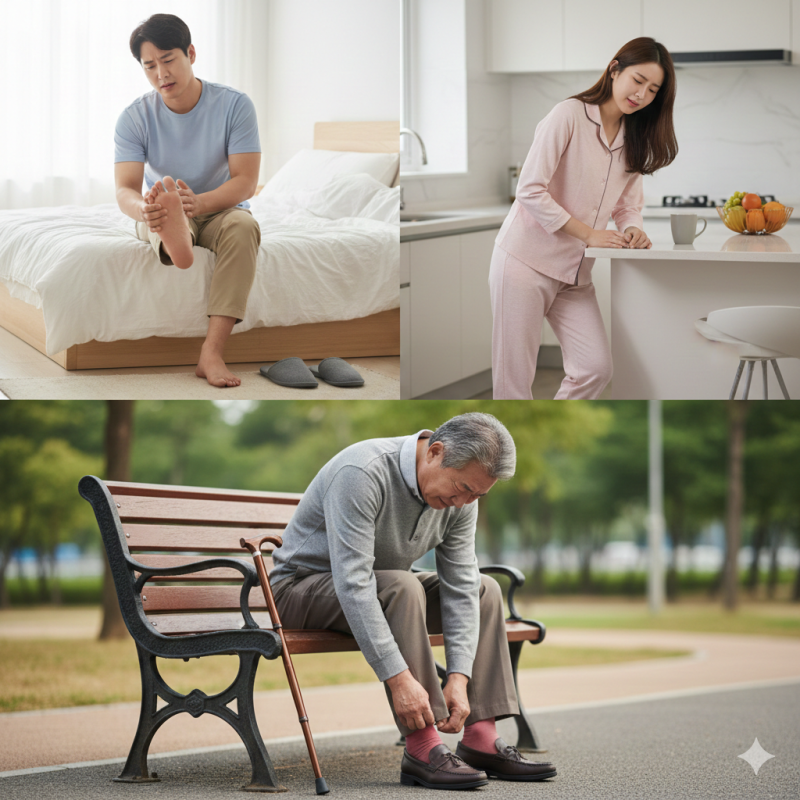 통풍 초기증상, 발등·발바닥 통증으로 시작될까? 새끼발가락에서 나타나는 신호