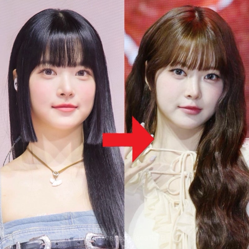 可愛くなる冬のヘアスタイルおすすめ LE SSERAFIM ホン・ウンチェのヘアカラー