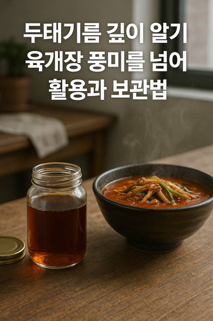  두태기름 깊이 알기 육개장 풍미를 넘어선 활용과 보관법