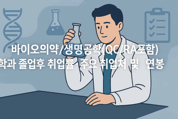  바이오의약/생명공학(QC/RA 포함) 학과 졸업후 취업률·주요 취업처 및 연봉