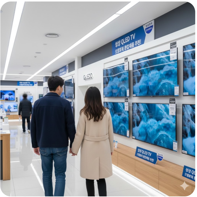  삼성 QLED AI TV 55인치 65인치 75인치 화질 으뜸효율 적용 대형티비 추천