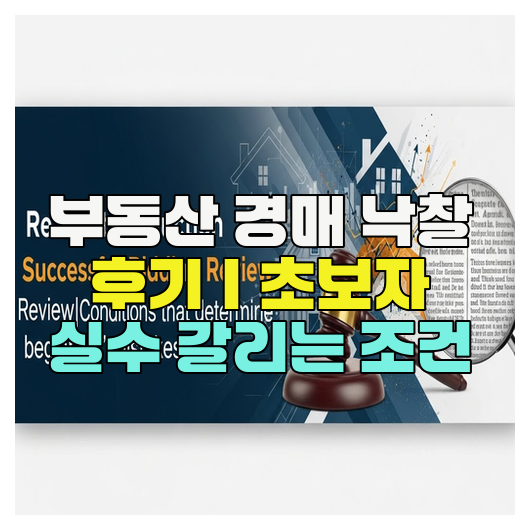  부동산 경매 낙찰 후기｜초보자 실수 갈리는 조건