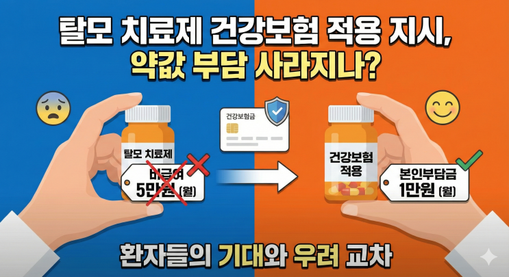  탈모 건강보험 적용 지시(보건복지부 업무 보고), 약값 부담 없어질까?