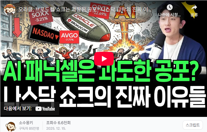 <b>오라클</b>, 브로드컴 <b>쇼크</b>는 과장된 공포? 나스닥 급락의 진짜 이유들