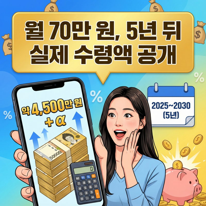 청년도약계좌 이자계산, 월 70만원 넣으면 진짜 얼마 모일까? (2025년 기준)