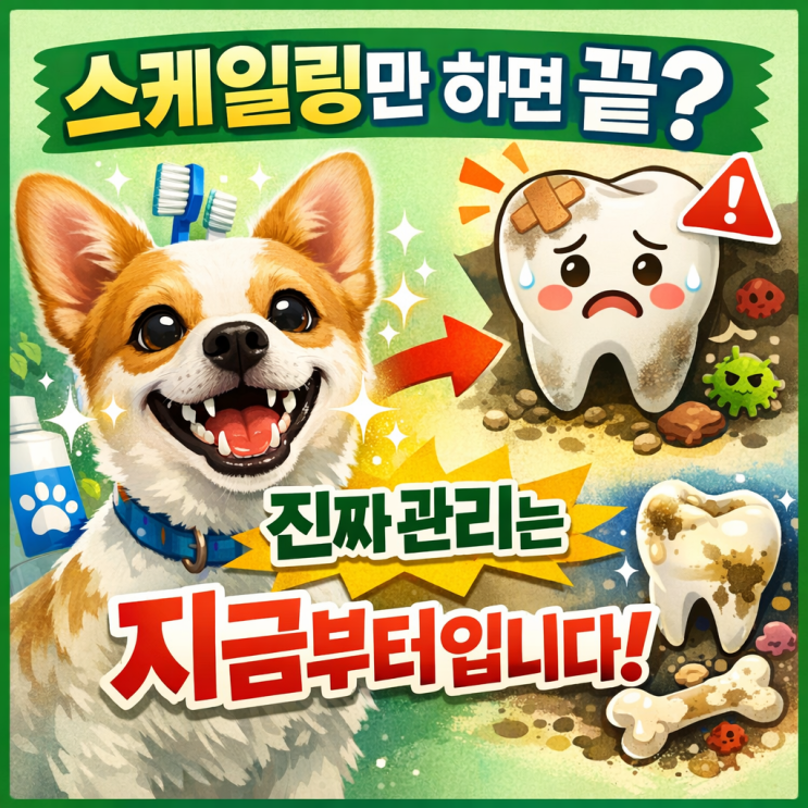   강아지 치아 스케일링 전후 관리, 이것만 알면 걱정 끝!
