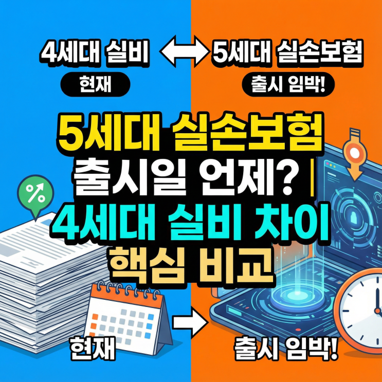  5세대 실손보험 출시일 언제? | 4세대 실비 차이 핵심 비교