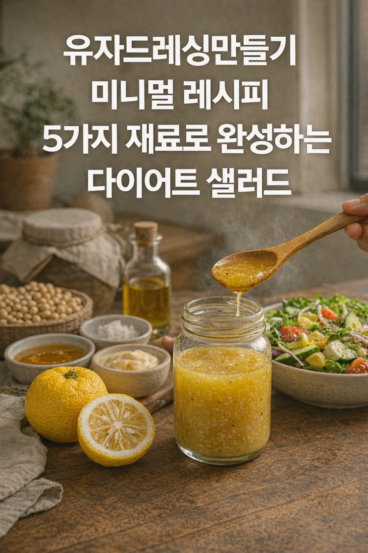  유자드레싱만들기 미니멀 레시피 5가지 재료로 완성하는 다이어트 샐러드