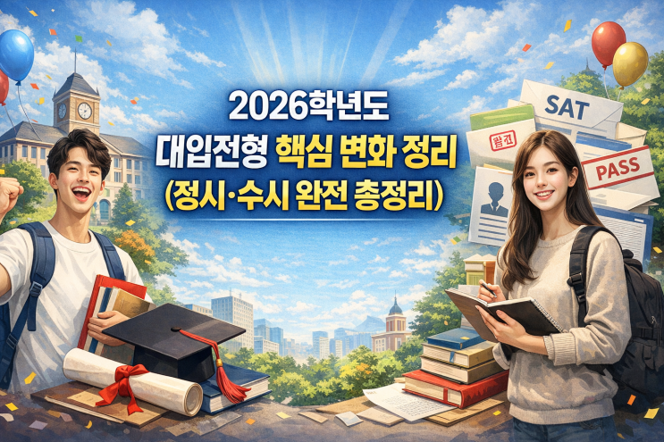  2026학년도 대입전형 핵심 변화 정리(정시·수시 완전 총정리)