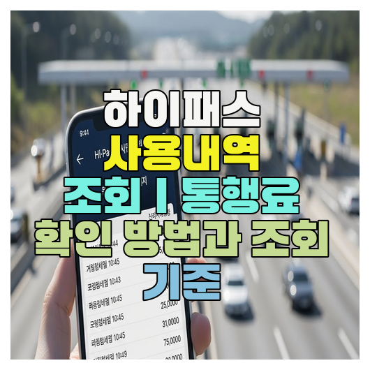  하이패스 사용내역 조회｜통행료 확인 방법과 조회 기준