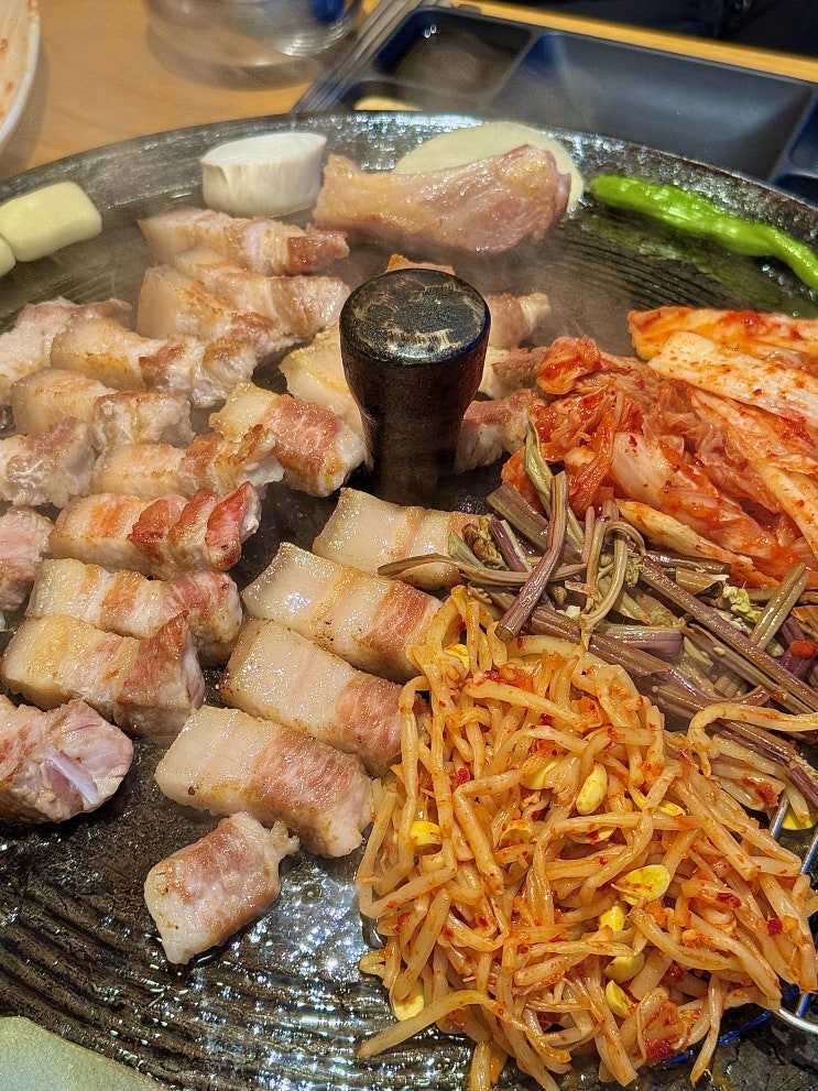  구미 솥뚜껑 삼겹살 맛집 초벌 고기집 만재네 옥계점