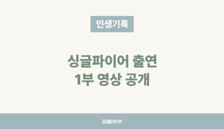  파돌댁 싱글파이어 유튜브 출연 영상 링크 공유