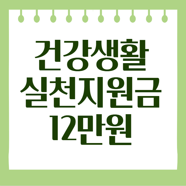 건강생활실천지원금 12만원 신청하기 참여대상 사용처 신청방법