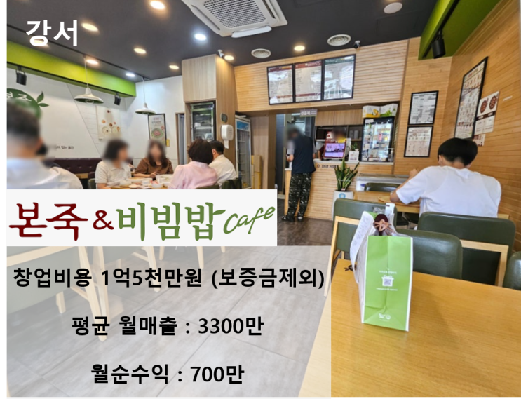  월 순수익 700만 원! 서울 강서구 본죽 창업, 1.5억으로 가져가는 '평생 직장'