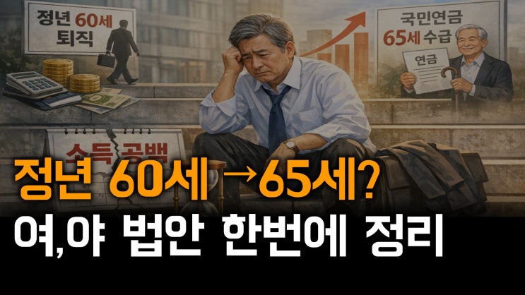 [노알남] 정년 65세 연장? 국회 논의중인 법안 의원별로 내용 정리