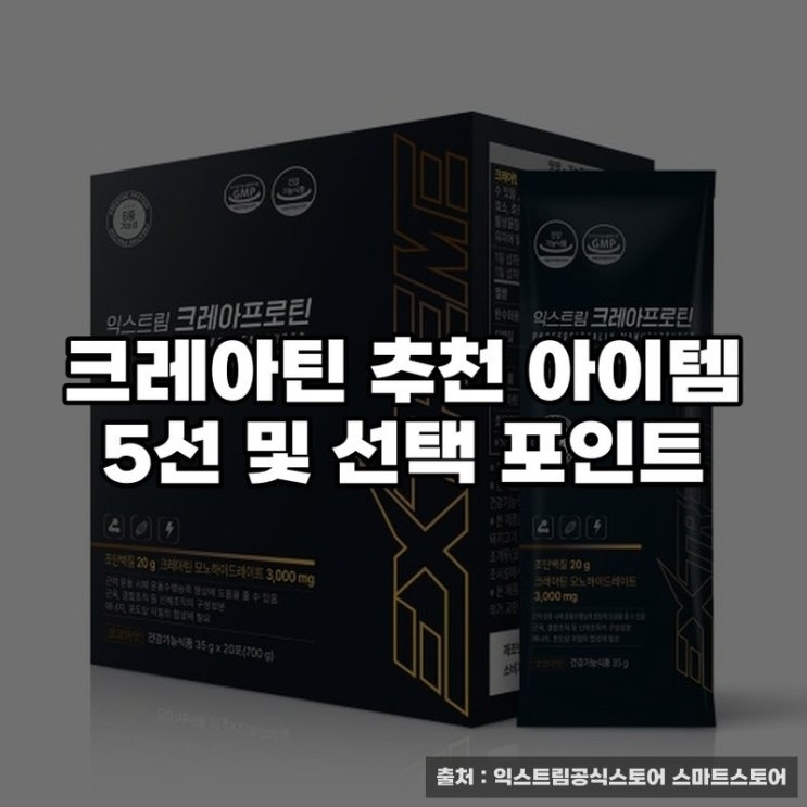  크레아틴 추천 아이템 5선 및 선택 포인트