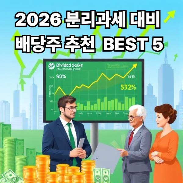  절세와 수익을 동시에  2026년 분리과세 대비 배당주 추천 Best 5