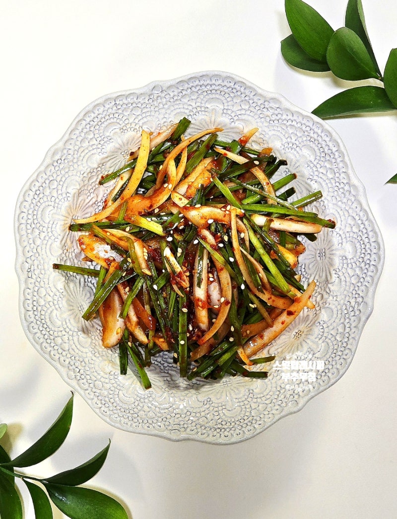 부추 양파 무침 레시피 참소스 없이 식당 맛 양념 요리