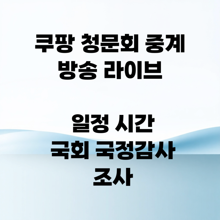 <b>쿠팡</b> 청문회 중계 방송 라이브 일정 시간 국회 <b>국정</b>감사 <b>조사</b>