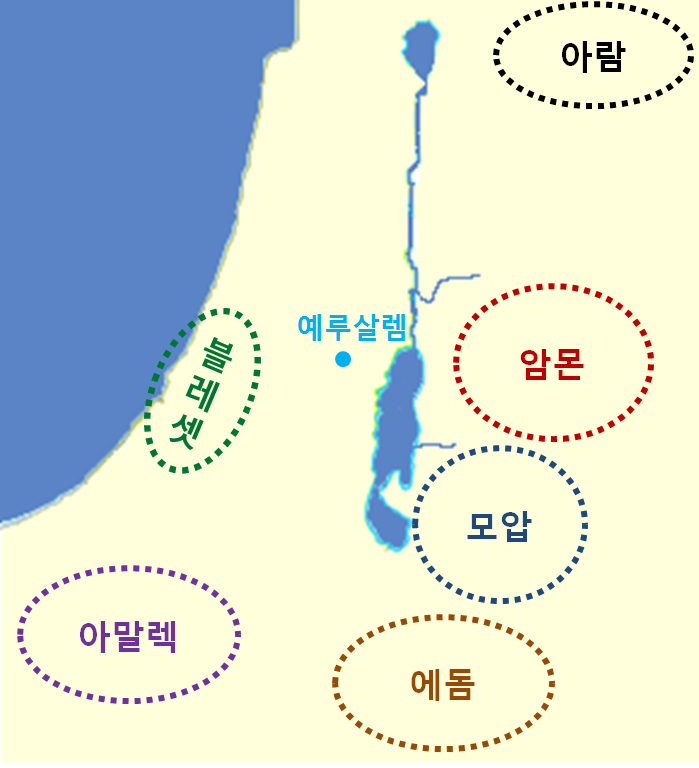  구약/역사서/사무엘상] 사울 왕 시대의 주변 국가 정세 (블레셋, 암몬, 아말렉)