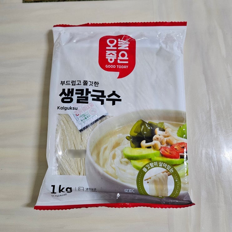 롯데마트 오늘좋은 생칼국수(칼국수면 사리면) 1kg 칼로리(열량), 영양성분, 맛 후기