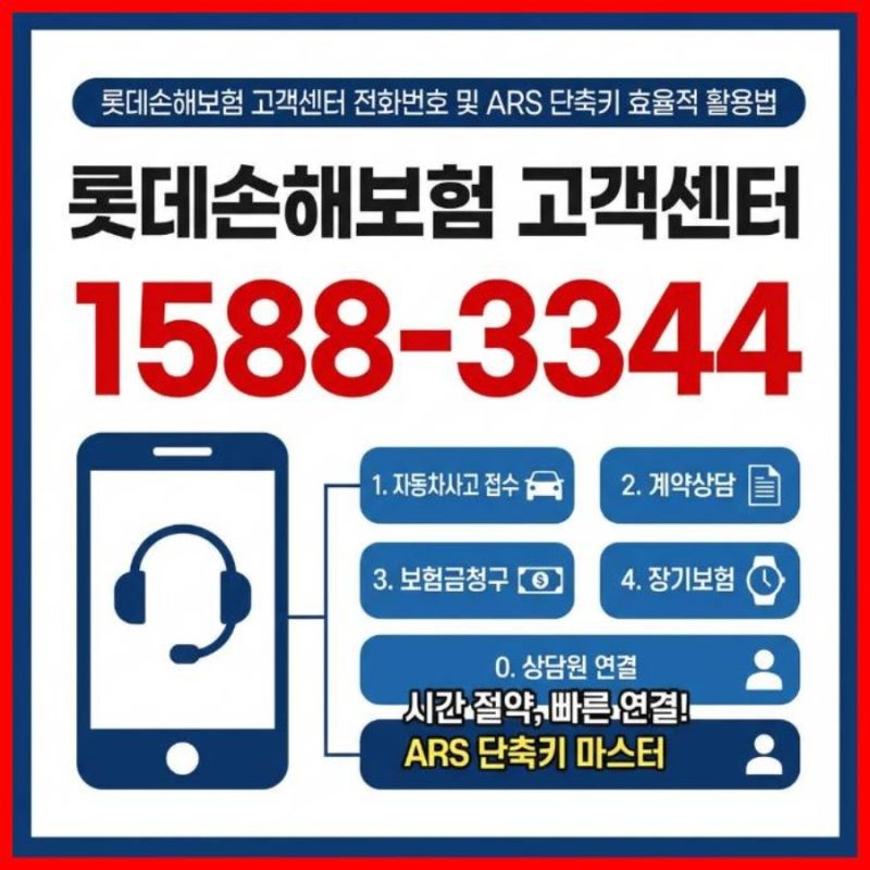 롯데손해보험 고객센터 전화번호 및 ARS 단축키 효율적 활용법