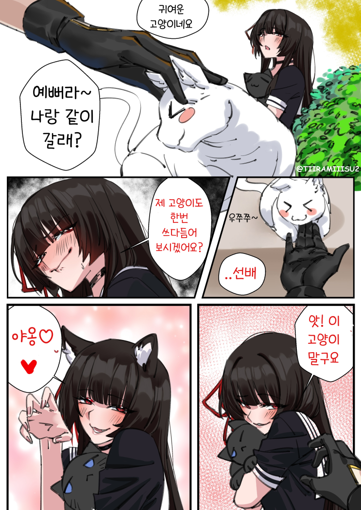  고양이 쓰다듬기 / 젠니와 트레이닝 / 선배를 소개하는 치사 - [명조 만화][WuWa][웹코믹]