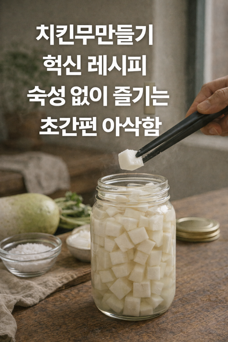  치킨무만들기 혁신 레시피 숙성 없이 즐기는 초간편 아삭함