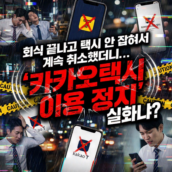  회식 끝나고 택시 안 잡혀서 계속 호출 취소했더니... '카카오택시 이용 정지' 실화냐?