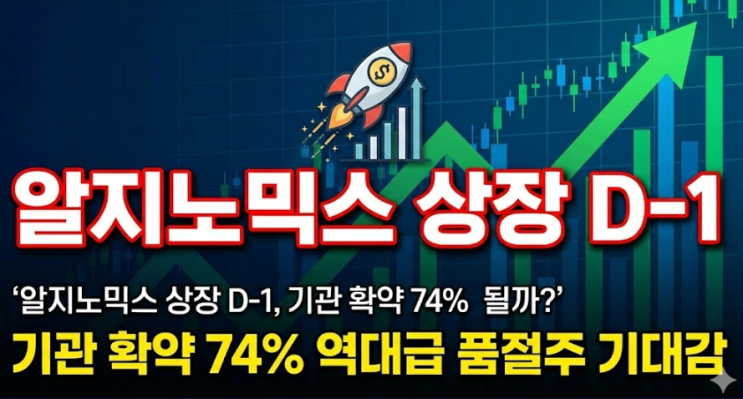  알지노믹스 상장, 기관 확약 74% 역대급 품절주 될까?