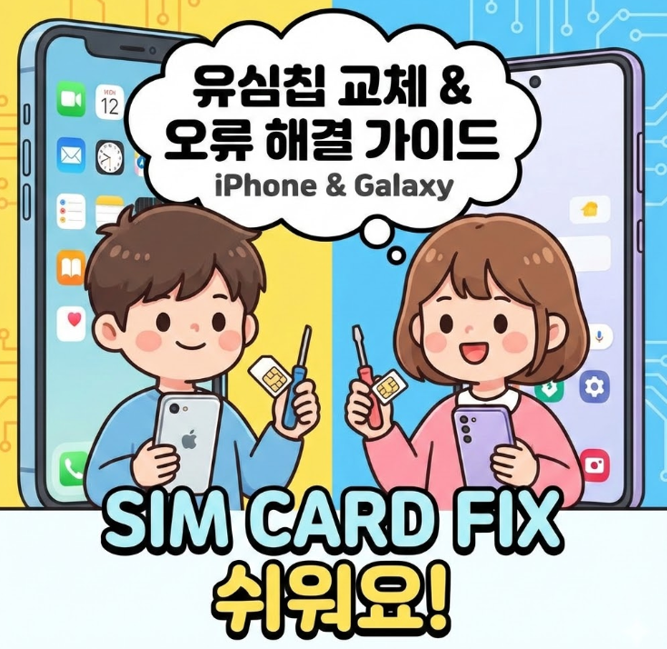 아이폰 갤럭시 유심칩 교체 방법 및 인식 오류 해결 가이드