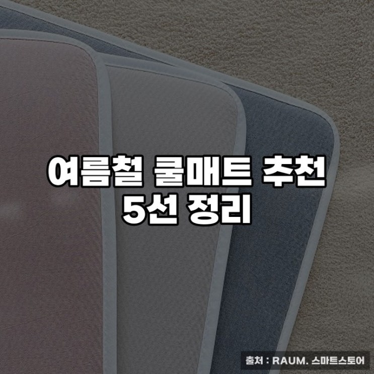  여름철 쿨매트 추천 5선 정리