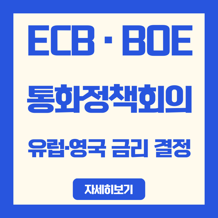  ECB·BOE 통화정책회의, 유럽·영국 금리 결정, 대출과 예금 체크포인트