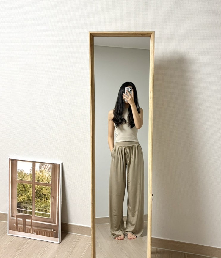  핏도 예쁘고 촉감까지 좋은 버블라임 하이웨스트 하렘팬츠