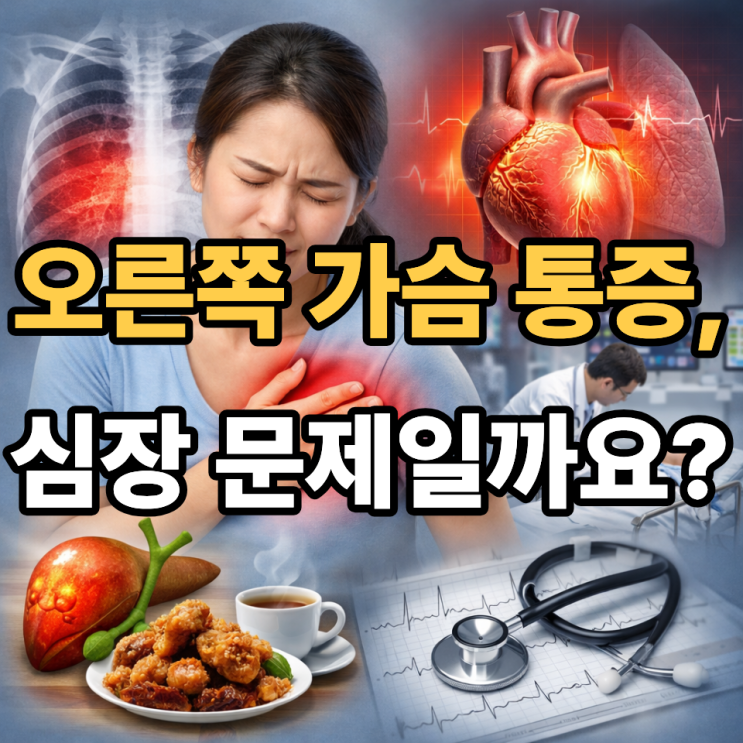   오른쪽 가슴 통증 원인 총정리｜심장일까? 근육통일까?