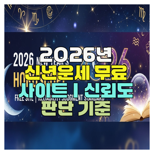  2026년 신년운세 무료 사이트｜신뢰도 판단 기준
