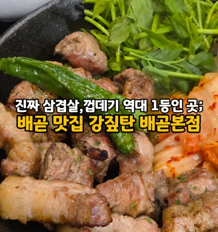  배곧 단체회식 하기 좋은 구워주는 고기집 배곧 삼겹살 맛집 강짚탄 배곧본점(ft. 껍데기도 미침)