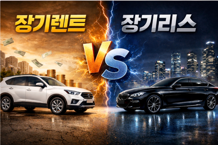  장기렌트 vs 장기리스 프리랜서는 뭐가 유리할까?