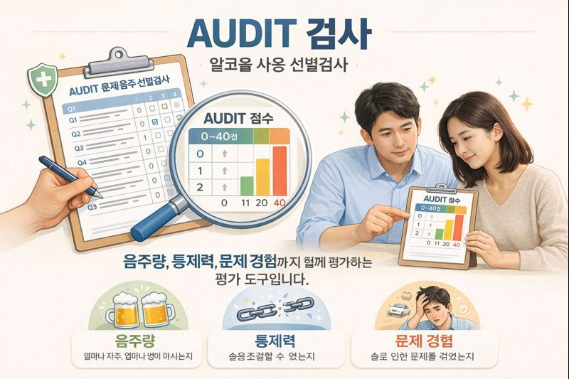 오디트 검사 Q&A 10: “나도 혹시 알코올중독?” (AUDIT/AUDIT-C)